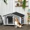 Show in main carousel: PawHut Outdoor Cabin-Style Wooden Dog House, Gray slide 3 of 10