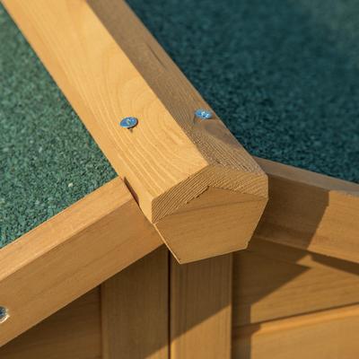 Show full view: PawHut Outdoor Cabin-Style Wooden Dog House, Yellow slide 8 of 9