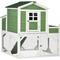 Show in main carousel: PawHut 43-in Elevated Wooden Chicken Coop, Nesting Box, Planting Box, Outdoor Run, Lockable Doors, Green slide 4 of 8