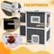 Show in main carousel: PawHut Outdoor Cat House House with Removable Floor, Gray slide 5 of 9
