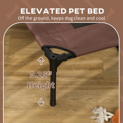 Show full view: PawHut Outdoor Covered Elevated Dog Bed, Coffee, 48-in slide 7 of 10