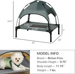 PawHut Outdoor Covered Elevated Dog Bed, Grey, 24-in slide 2 of 9