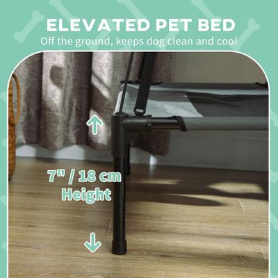 Show full view: PawHut Outdoor Covered Elevated Dog Bed, Grey, 24-in slide 7 of 10
