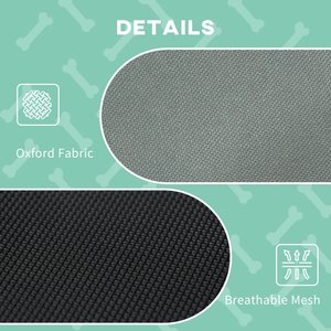 PawHut Outdoor Covered Elevated Dog Bed, Grey, 48-in