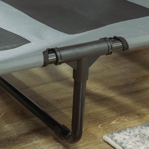 PawHut Outdoor Covered Elevated Dog Bed, Grey, 48-in