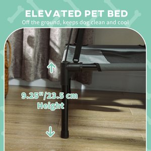 PawHut Outdoor Covered Elevated Dog Bed, Grey, 48-in