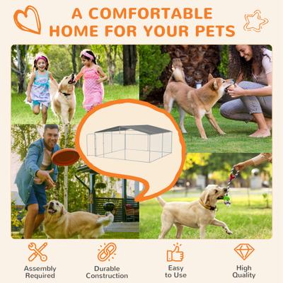 Show full view: PawHut Outdoor Dog Kennel, 181 x 181 x 91.25-in slide 7 of 9