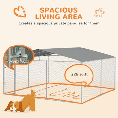 Show full view: PawHut Outdoor Dog Kennel, 181 x 181 x 91.25-in slide 4 of 9