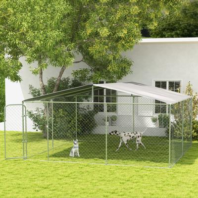Show full view: PawHut Outdoor Dog Kennel, 181 x 181 x 91.25-in slide 2 of 9