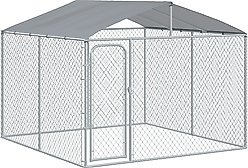 PawHut Outdoor Dog Kennel, Steel, 9.8 x 9.8 x 7.7-ft