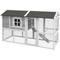 Show in main carousel: PawHut 77-in Elevated Wooden Chicken Coop, Nesting Box, Outdoor Run, Lockable Doors, Roosting Bar, Light Gray slide 4 of 10