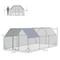 Show in main carousel: PawHut Outdoor & Yard Farm Use Waterproof & Anti-UV Cover, Flat Shaped Walk in Fence Cage Run House Metal Chicken Coop, Large: 9.2 x 18.7 x 6.4-ft slide 3 of 9