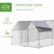 Show in main carousel: PawHut Outdoor & Yard Farm Use Waterproof & Anti-UV Cover, Flat Shaped Walk in Fence Cage Run House Metal Chicken Coop, Large: 9.2 x 18.7 x 6.4-ft slide 8 of 9