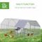 Show in main carousel: PawHut Outdoor & Yard Farm Use Waterproof & Anti-UV Cover, Flat Shaped Walk in Fence Cage Run House Metal Chicken Coop, Large: 9.2 x 18.7 x 6.4-ft slide 7 of 9