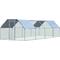 Show in main carousel: PawHut Outdoor & Yard Farm Use Waterproof & Anti-UV Cover, Flat Shaped Walk in Fence Cage Run House Metal Chicken Coop, Large: 9 x 24 x 6.5-ft slide 2 of 10