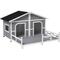 Show in main carousel: PawHut Outoor Wooden Dog House, Gray slide 1 of 9
