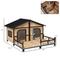 Show in main carousel: PawHut Outoor Wooden Dog House, Natural Wood slide 3 of 9