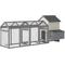 Show in main carousel: PawHut Pen Backyard Rabbit Hutch Poultry Cage Wooden with Double Run & Nesting Box Chicken Coop, Large: 100.75 x 39 x 43-in slide 2 of 9