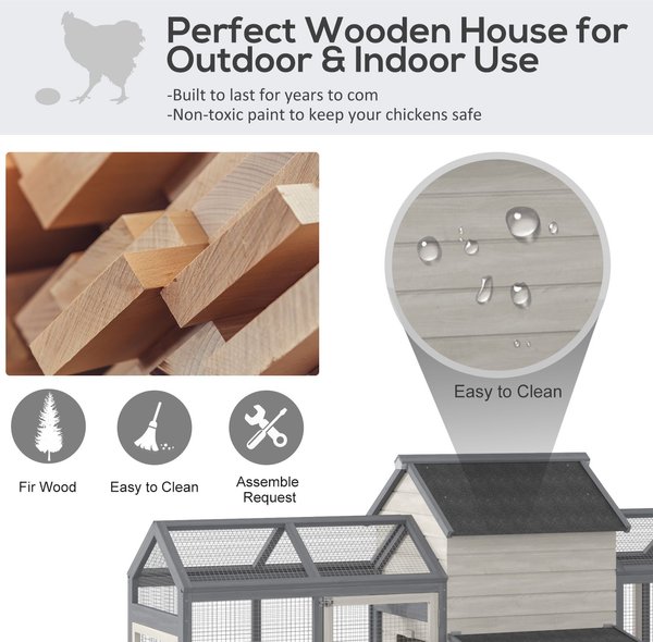 Out of Stock - PAWHUT Pen Backyard Rabbit Hutch Poultry Cage Wooden ...