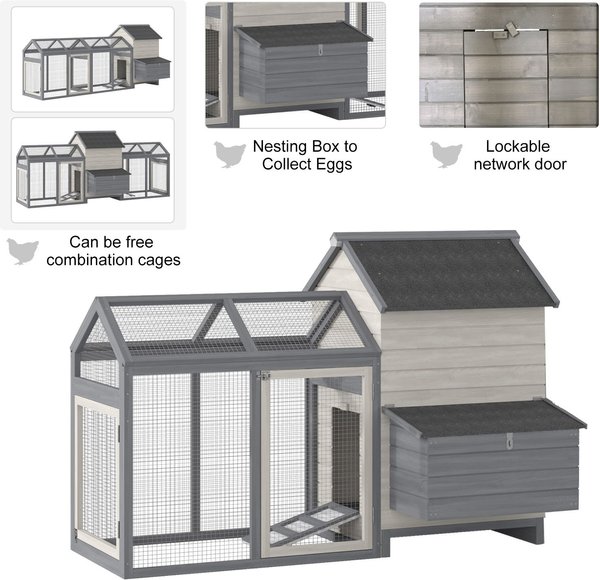 Out of Stock - PAWHUT Pen Backyard Rabbit Hutch Poultry Cage Wooden ...