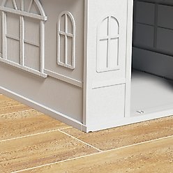 PawHut Plastic Dog House with Door, Gray slide 2 of 9