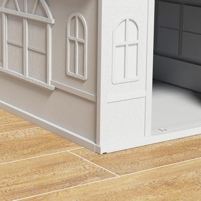 Show full view: PawHut Plastic Dog House with Door, Gray slide 9 of 9