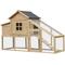 Show in main carousel: PawHut Poultry Cage House Wooden with Connecting Ramp, Removable Tray, Ventilated Window & Nesting Box Chicken Coop, Natural Wood slide 2 of 9