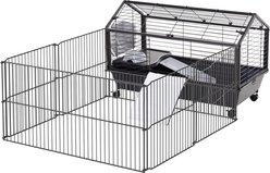PawHut Rolling Metal Small Pet Cage, 35-in