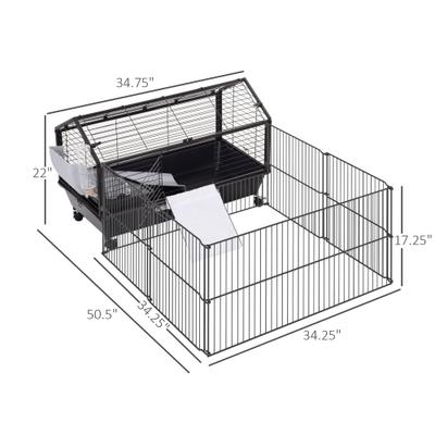 Show full view: PawHut Rolling Metal Small Pet Cage, 35-in slide 5 of 9