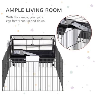 Show full view: PawHut Rolling Metal Small Pet Cage, 35-in slide 6 of 9