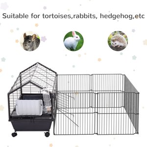 PawHut Rolling Metal Small Pet Cage, 35-in