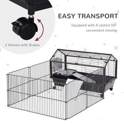 Show full view: PawHut Rolling Metal Small Pet Cage, 35-in slide 8 of 9