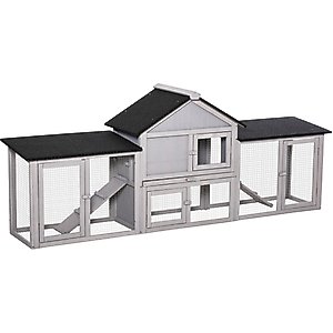 PawHut Elevated Wooden Indoor Rabbit Hutch