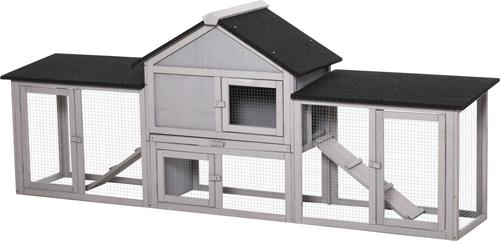 Show full view: PawHut Run Area Rabbit Hutch slide 2 of 9