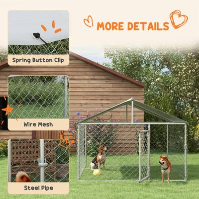 Show full view: PawHut Small & Medium Dog Outdoor Kennel, 6.6 x 6.6 x 4.9-ft slide 7 of 9
