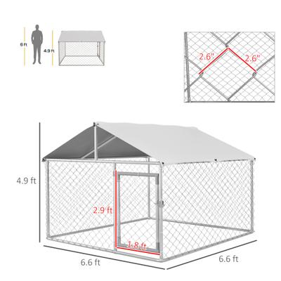 Show full view: PawHut Small & Medium Dog Outdoor Kennel, 6.6 x 6.6 x 4.9-ft slide 3 of 9