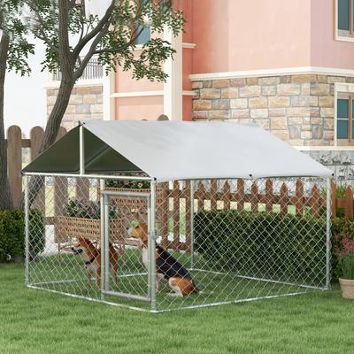 Show full view: PawHut Small & Medium Dog Outdoor Kennel, 6.6 x 6.6 x 4.9-ft slide 2 of 9