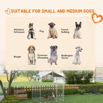 Show full view: PawHut Small & Medium Dog Outdoor Kennel, 6.6 x 6.6 x 7.8-ft slide 4 of 9