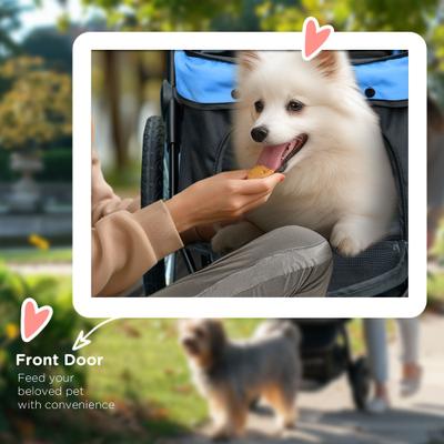 Show full view: PawHut Small & Medium Dog Stroller, Blue slide 8 of 10