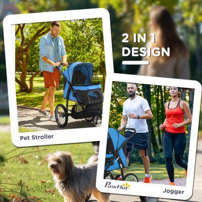 Show full view: PawHut Small & Medium Dog Stroller, Blue slide 5 of 10