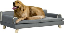 PawHut Soft Foam Elevated Dog Sofa Bed, 39.25-in, Grey