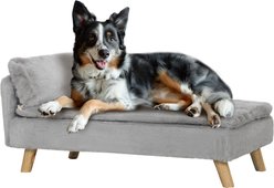 PawHut Soft Pillow Elevated Dog Couch Bed with Removable Cover, Light Gray, 31.5-in