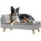 Show in main carousel: PawHut Soft Pillow Elevated Dog Couch Bed with Removable Cover, Light Gray, 31.5-in slide 1 of 10