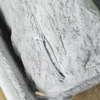 Show full view: PawHut Soft Pillow Elevated Dog Couch Bed with Removable Cover, Light Gray, 31.5-in slide 9 of 10