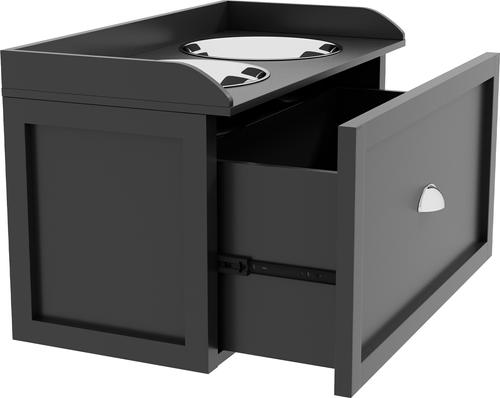 Show full view: PawHut Stainless Steel Elevated Dog Bowls with Storage Drawer, Black slide 8 of 11