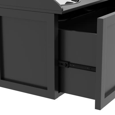 Show full view: PawHut Stainless Steel Elevated Dog Bowls with Storage Drawer, Black slide 10 of 11