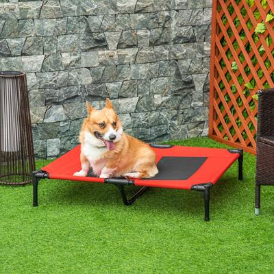 Show full view: PawHut Summer Cooling Mesh Elevated Dog Bed with Removable Cover, 36-in, Red slide 2 of 9