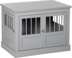 PawHut Triple Door Furniture Style Dog Crate, 31 inch, Pewter Gray