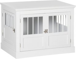 PawHut Triple Door Furniture Style Dog Crate, 31 inch, White