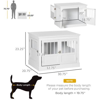 Show full view: PawHut Triple Door Furniture Style Dog Crate, 31 inch, White slide 3 of 9